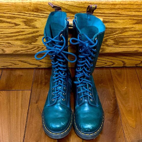 Dr Martens Forest Green 1B99 14 Hole 14 Eye With Side Zipper 4UK 37EU 5USM 6USL - Picture 4 of 12